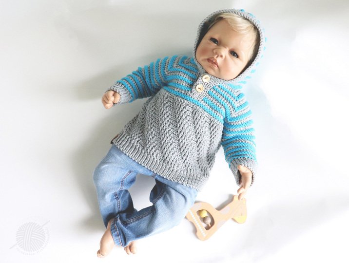 Baby & children's jumper "Leon" (sizes 0 m.-5 y., two or one colour)