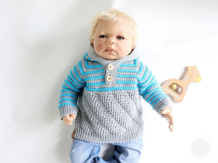 Baby & children's jumper "Leon" (sizes 0 m.-5 y., two or one colour)
