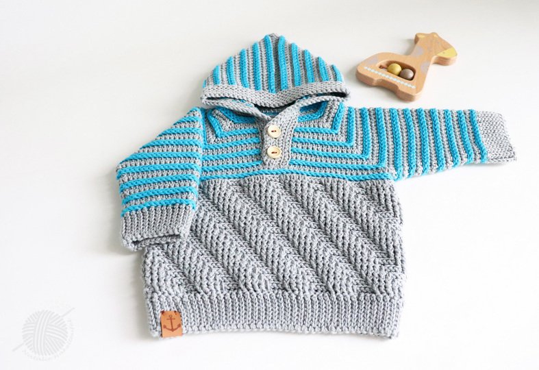 Baby & children's jumper "Leon" (sizes 0 m.-5 y., two or one colour)