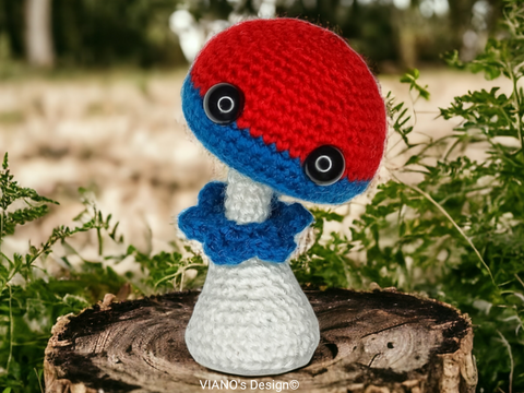 Cute Crochet Mushroom Amigurumi Pattern - No Sew Technique