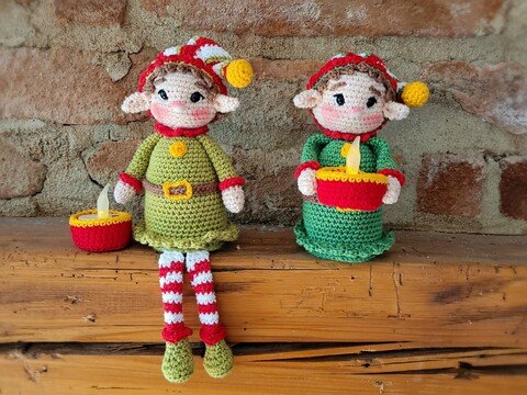 Anleitung für Teelichthalter/Kantenhocker Weihnachtself