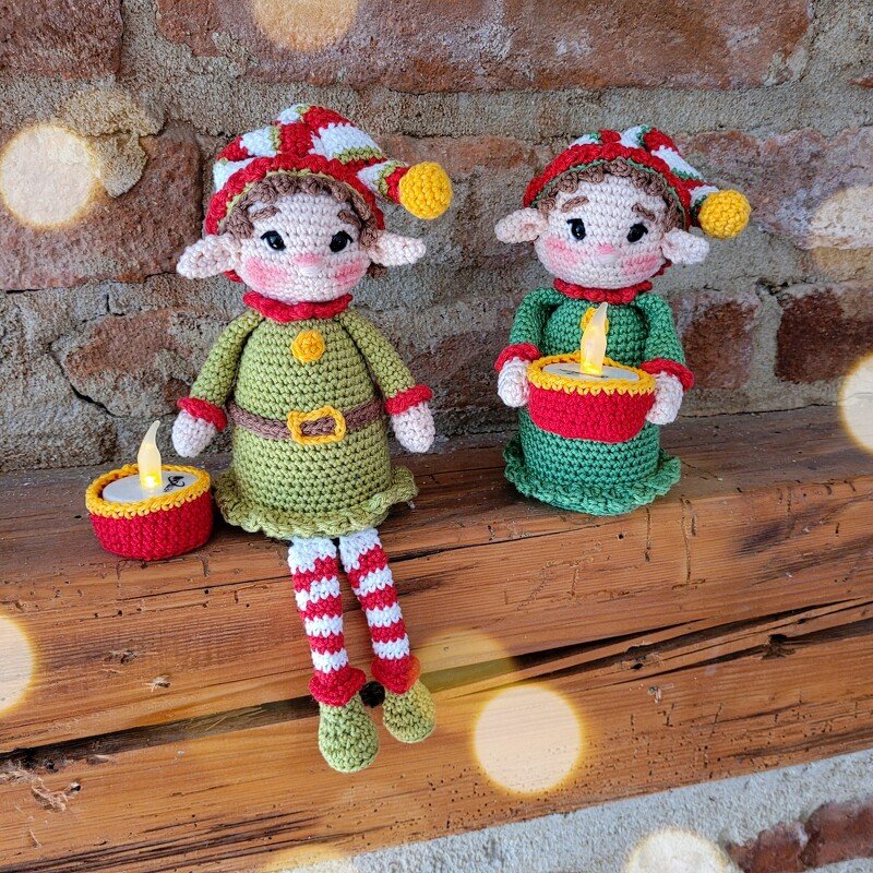 Anleitung für Teelichthalter/Kantenhocker Weihnachtself