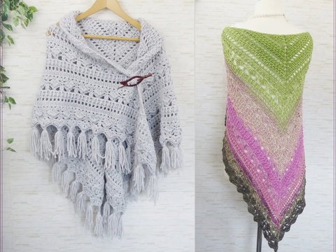 Häkelanleitung Elenoor ein schönes Dreieckstuch oder XXL Tuch als Poncho