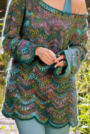 Pulli ELEMENTS mit gehäkelter Struktur