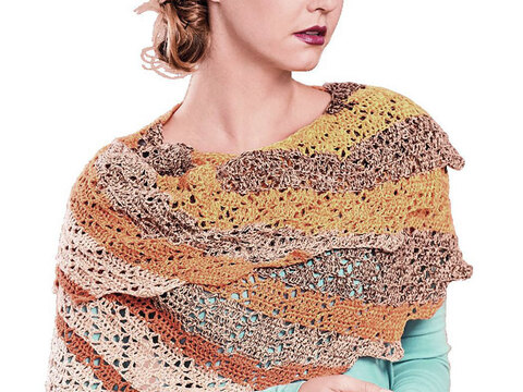 Woolly Hugs Drachenschal in den Farben Orange bis Braun