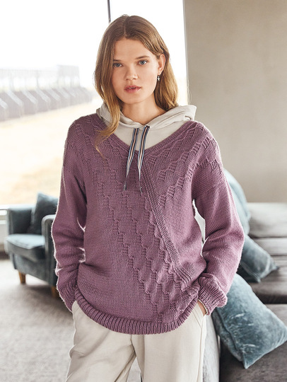 Asymmetrischer Pulli in Lila