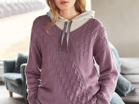 Asymmetrischer Pulli in Lila