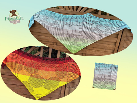 MOTIVTUCH „Fußball° - Häkelanleitung