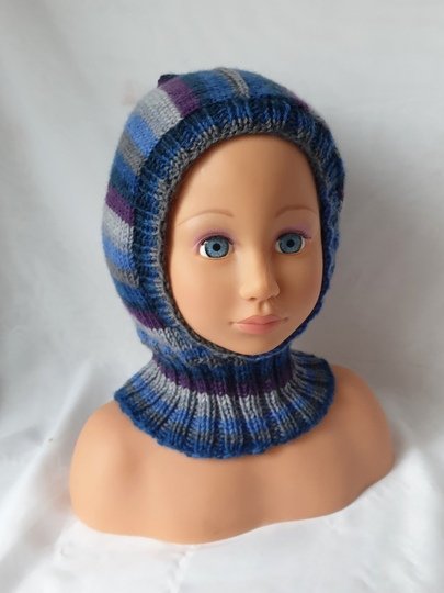 Strickanleitung Schlupfmütze, Schalmütze mit Bommel, ca.  1 - 2 Jahre  #309