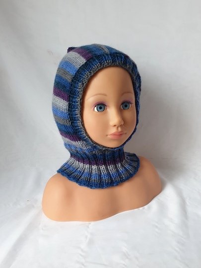 Strickanleitung Schlupfmütze, Schalmütze mit Bommel, ca.  1 - 2 Jahre  #309