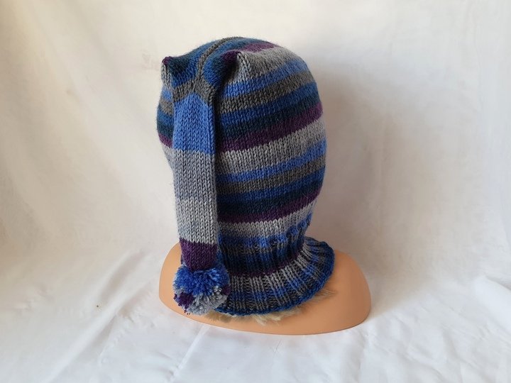 Strickanleitung Schlupfmütze, Schalmütze mit Bommel, ca.  1 - 2 Jahre  #309