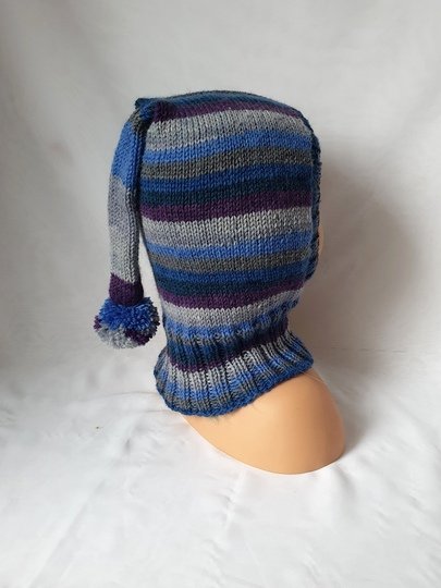 Strickanleitung Schlupfmütze, Schalmütze mit Bommel, ca.  1 - 2 Jahre  #309