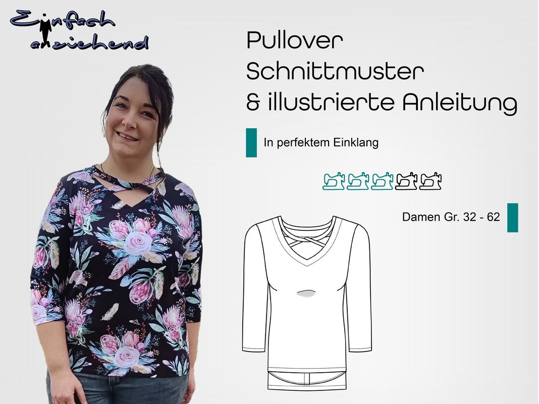 Schnittmuster Pullover in perfektem Einklang Gr. 32 - 62