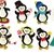 Penguin Set crochet pattern applique