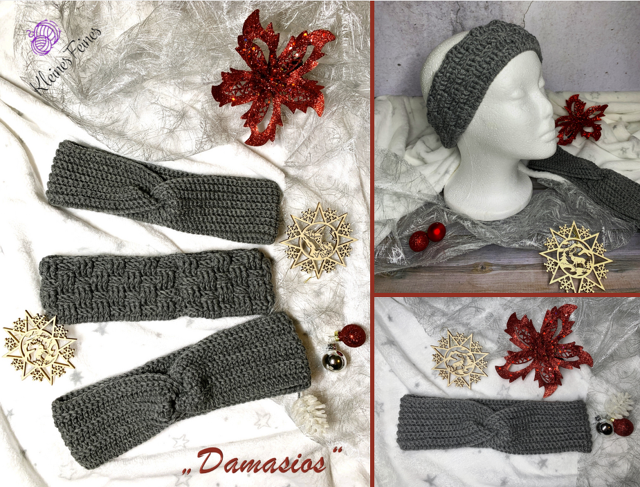 Crochet Pattern 3 Headbands "Damasios"