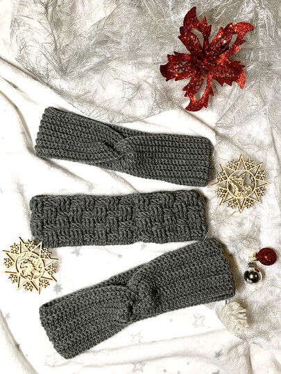 Häkelanleitung 3er Set Stirnbänder "Damasios"