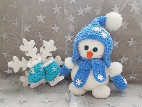 Häkelanleitung kleiner Schneemann Frosti