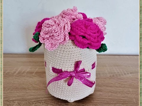 Häkelanleitung * Rosen in der Büchs *