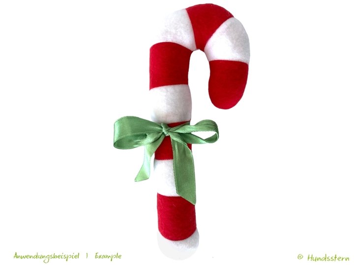 CANDY CANE, Zuckerstange Weihnachtsdeko, Hundespielzeug Anleitung + Schnitt