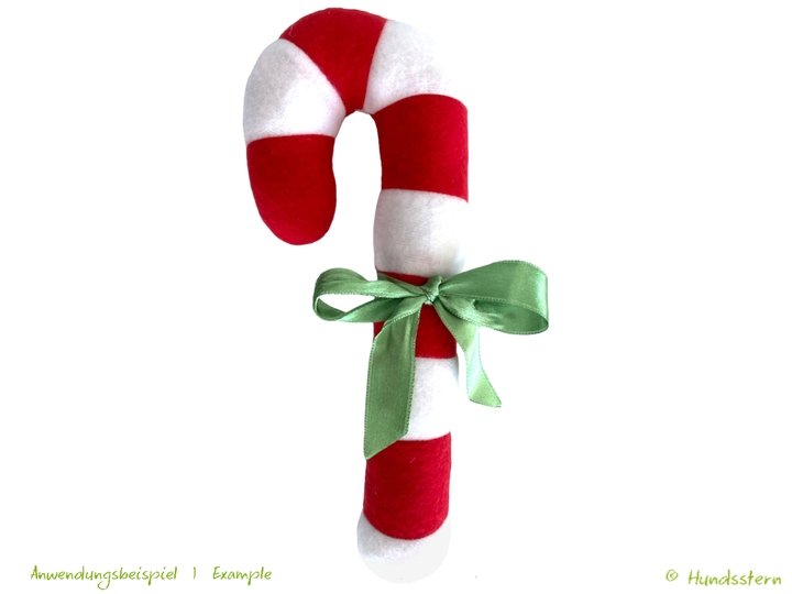 CANDY CANE, Zuckerstange Weihnachtsdeko, Hundespielzeug Anleitung + Schnitt