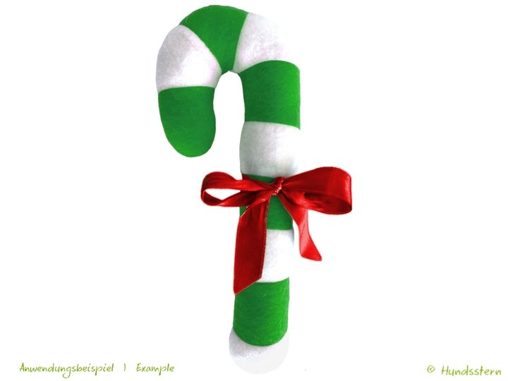 CANDY CANE, Zuckerstange Weihnachtsdeko, Hundespielzeug Anleitung + Schnitt