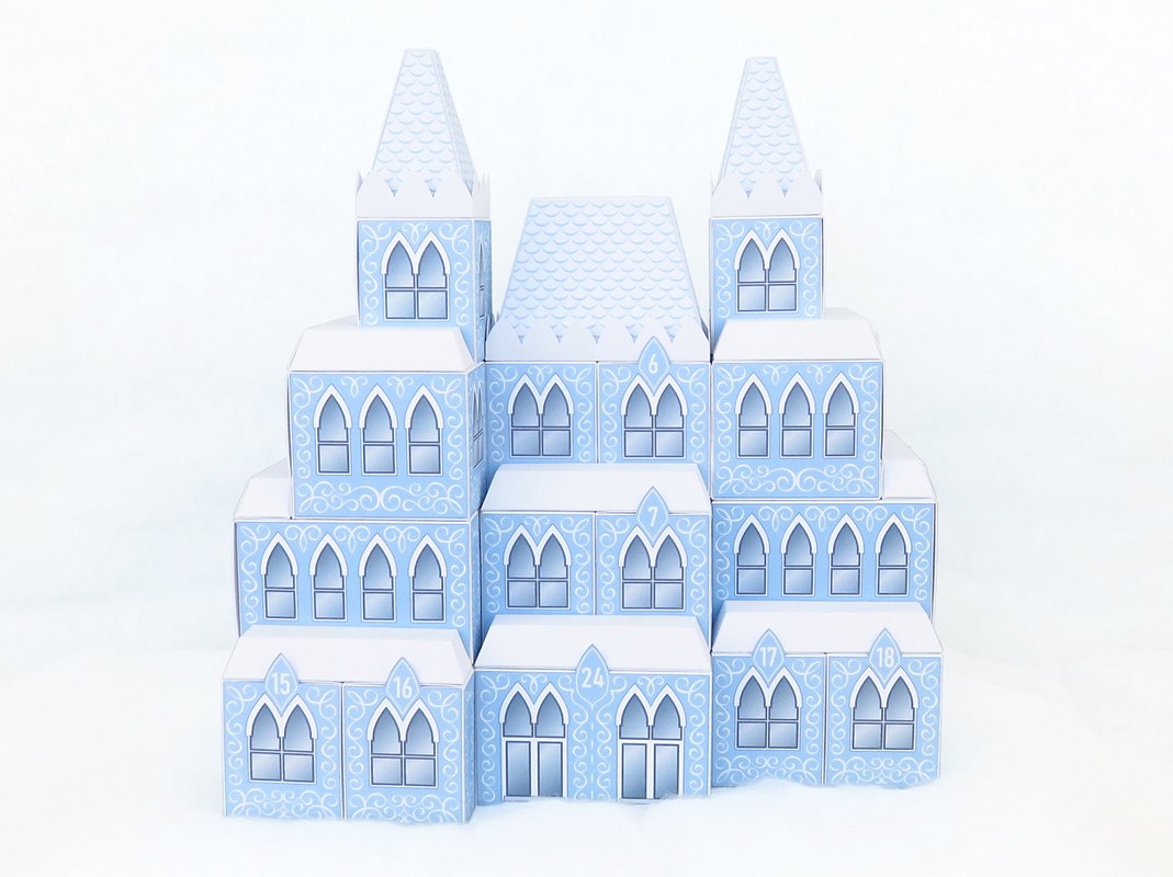 Adventskalender – Winterschloss – Bastelvorlagen und Anleitung
