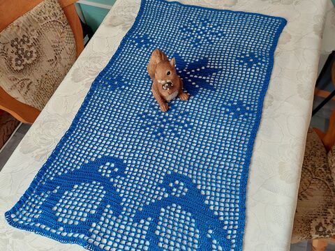 Tischläufer kleiner Pinguin Häkelanleitung