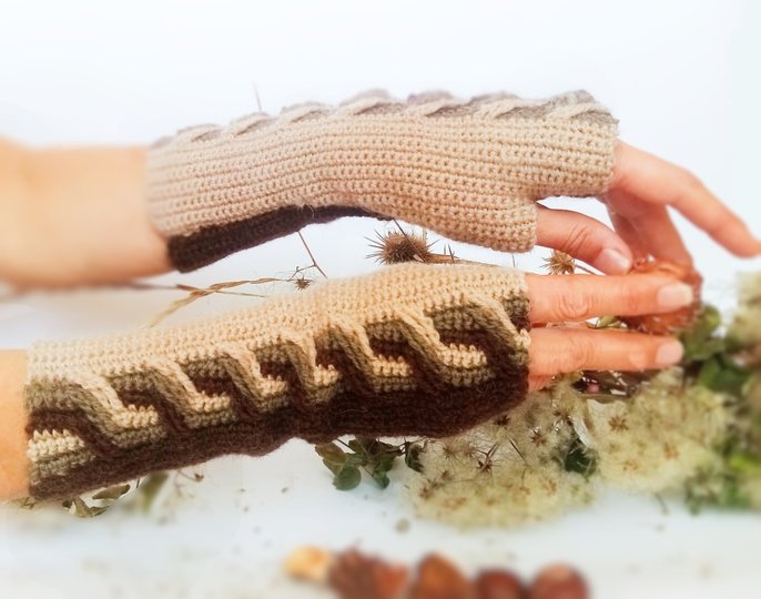 Fingerless Gloves. Crochet pattern