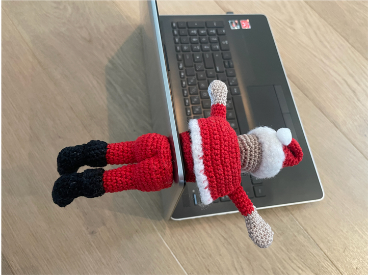 Magnet Weihnachtsmann Häkelanleitung