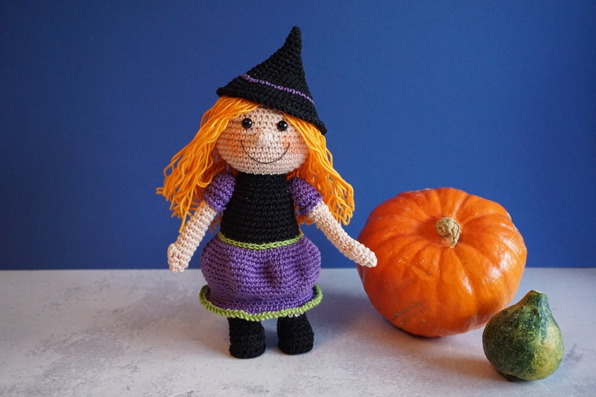 Häkelanleitung Hexe mit Kessel, Kürbis und Katze - PDF Datei - Bild 2