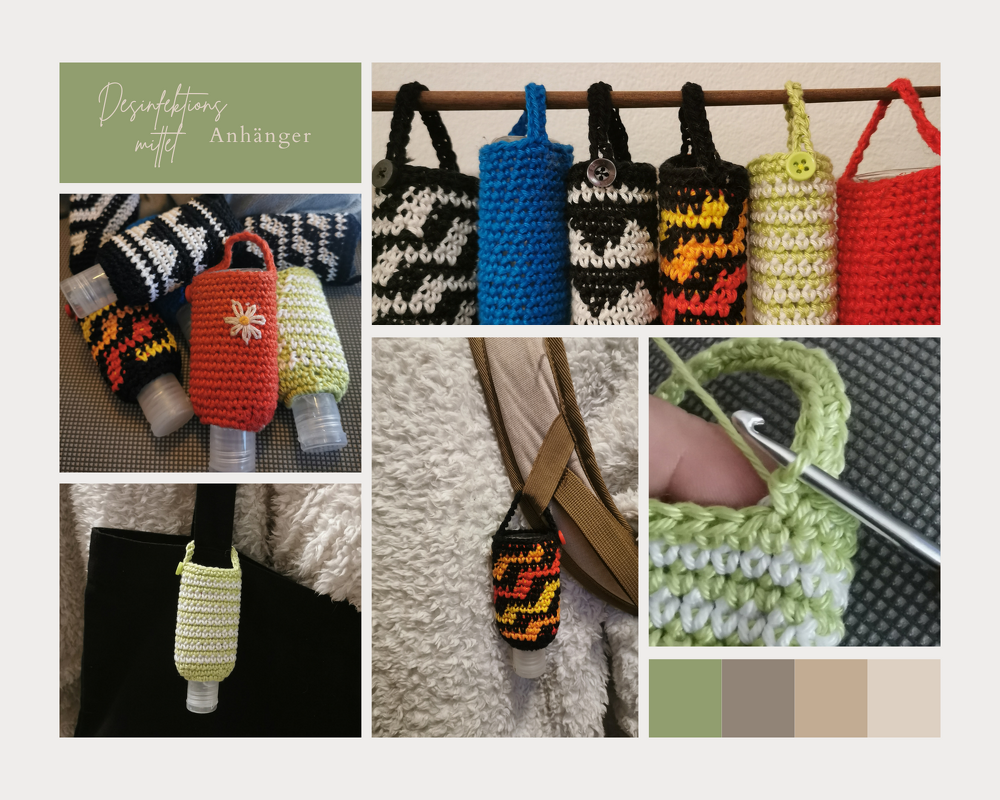 Taschenanhänger für Desinifektionsmittel (inkl. zwei Tapesty Muster)