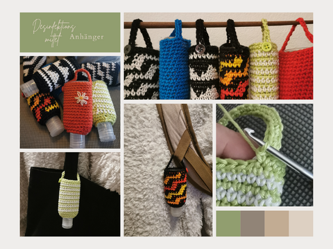 Taschenanhänger für Desinifektionsmittel (inkl. zwei Tapesty Muster)