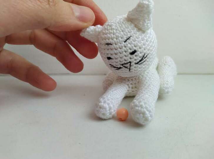 Crochet White cat, amigurumi kitten, snowcat