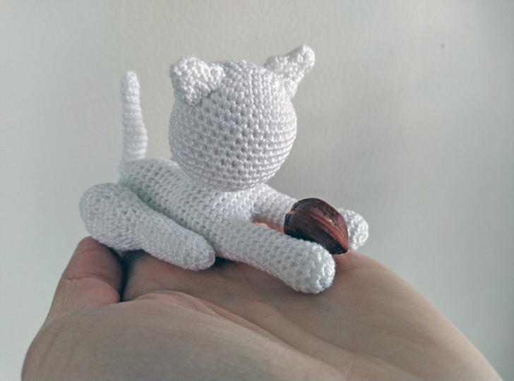 Crochet White cat, amigurumi kitten, snowcat