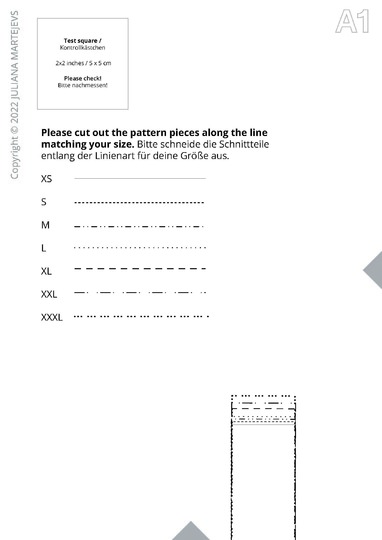 Sewing pattern T-shirt, short sleeves, XS-XXXL, easy with video tutorial