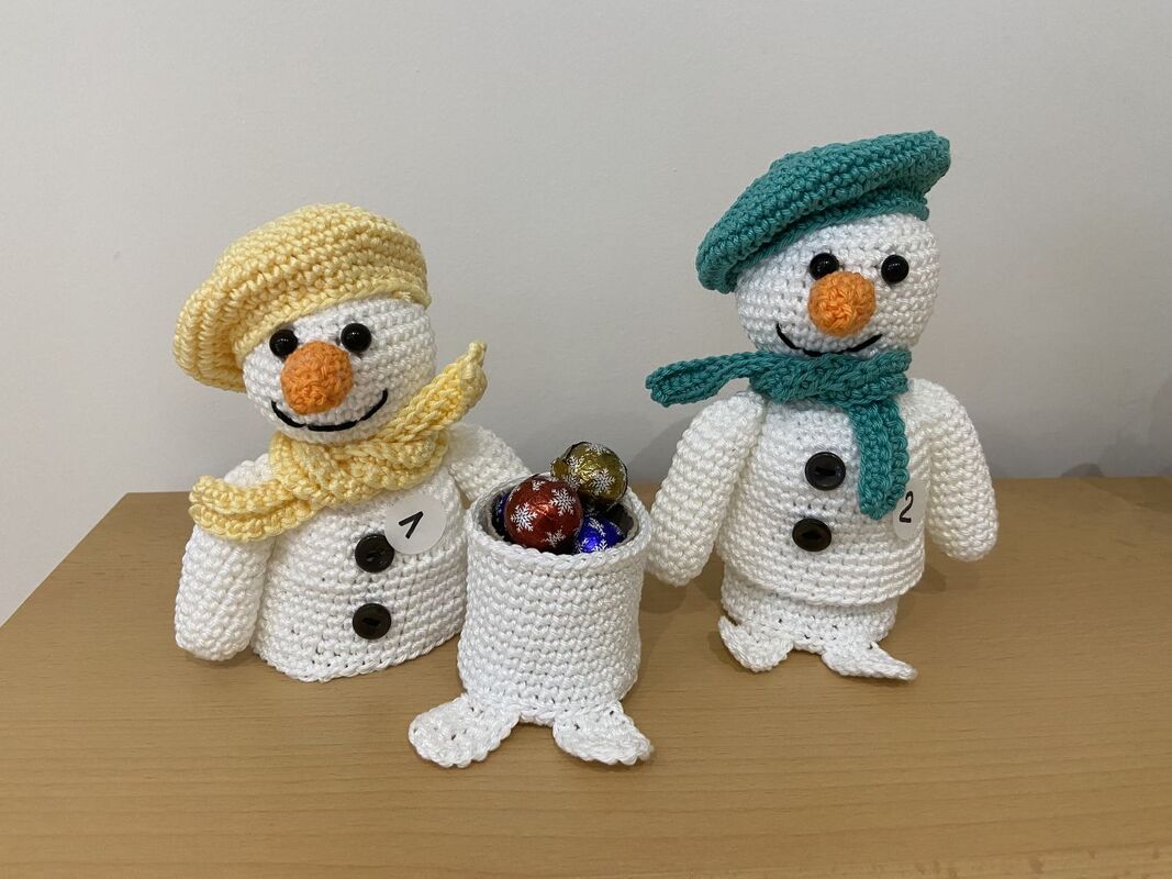 Häkelanleitung - Adventskalender "Schneemann"