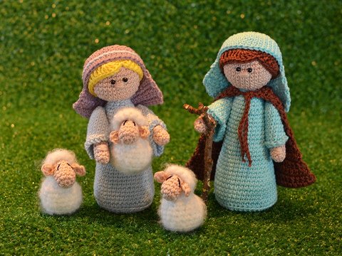 Hirte Schäfer mit Schaf für Weihnachten Krippe