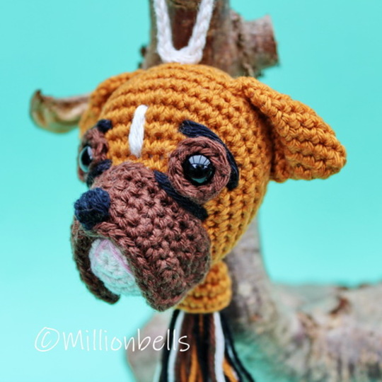 Schlüsselanhänger Boxer Häkelanleitung Hund Taschenbaumler Anhänger