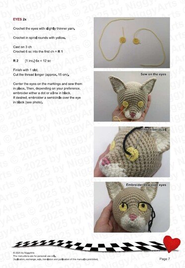 Katze sitzend - Häkelanleitung von NiggyArts