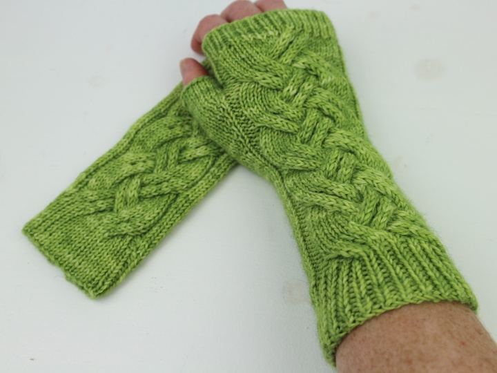 Knitting Pattern PDF Fingerless Gloves – cable knit wrist warmers – modern