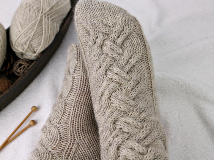 Knitting Pattern PDF Cable Socks – Cozy Winter Socks for Women