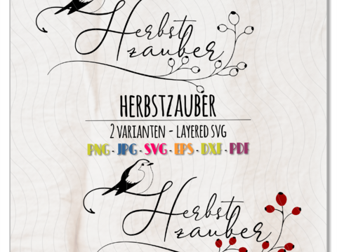 Plotterdatei Herbst Herbstzauber Hagebuttenzweig Vogel