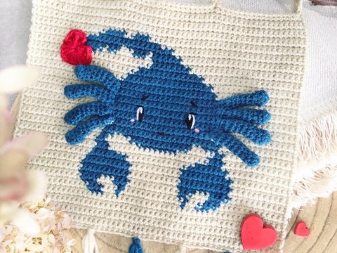 Häkelanleitung Sternzeichen Skorpion-Wandbehang