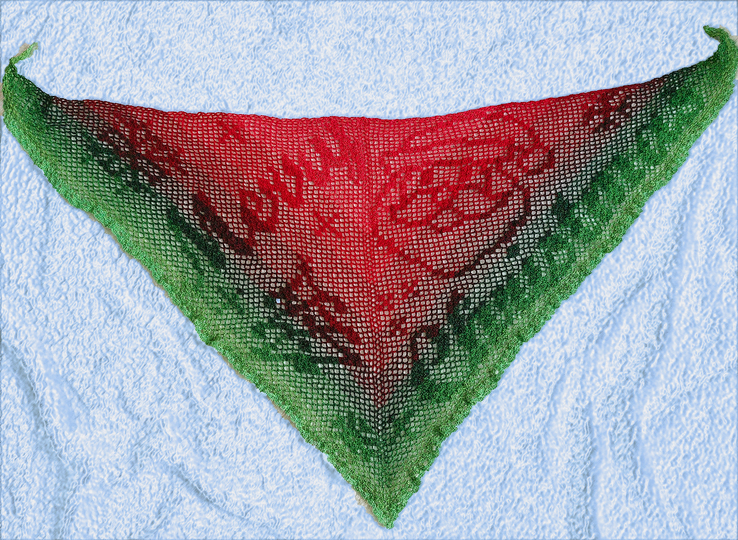 Shawl "Merry Christmas" - Crochet pattern