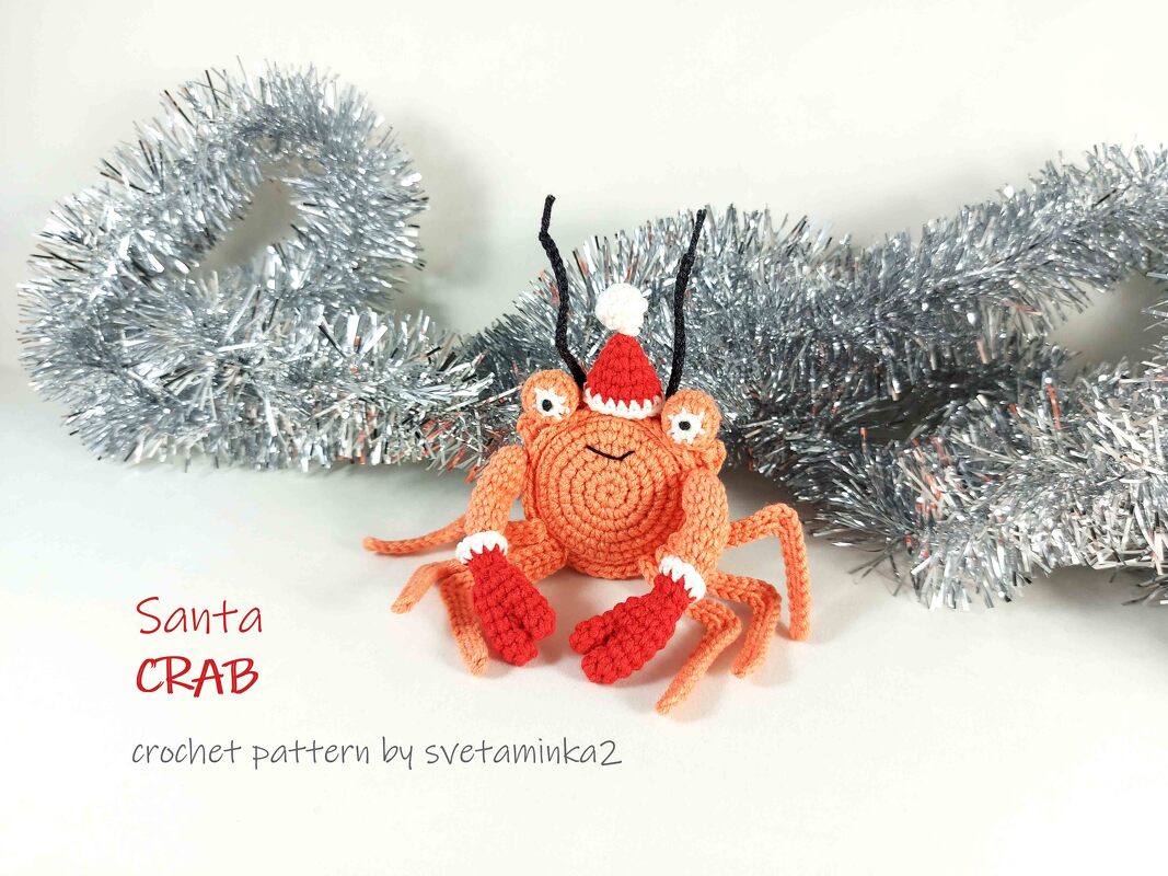 Christmas Crochet Patterns Santa Amigurumi Pattern Crab Crochet Pattern