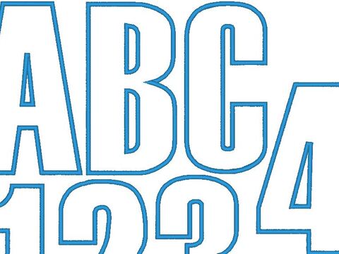 Stickdatei - 20cm Buchstaben und Zahlen Alphabet Zahl