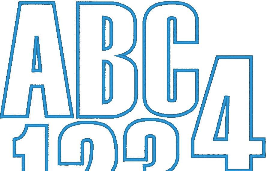 Stickdatei - 16cm Buchstaben und Zahlen Alphabet Zahl