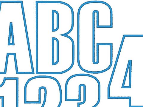 Stickdatei - 16cm Buchstaben und Zahlen Alphabet Zahl