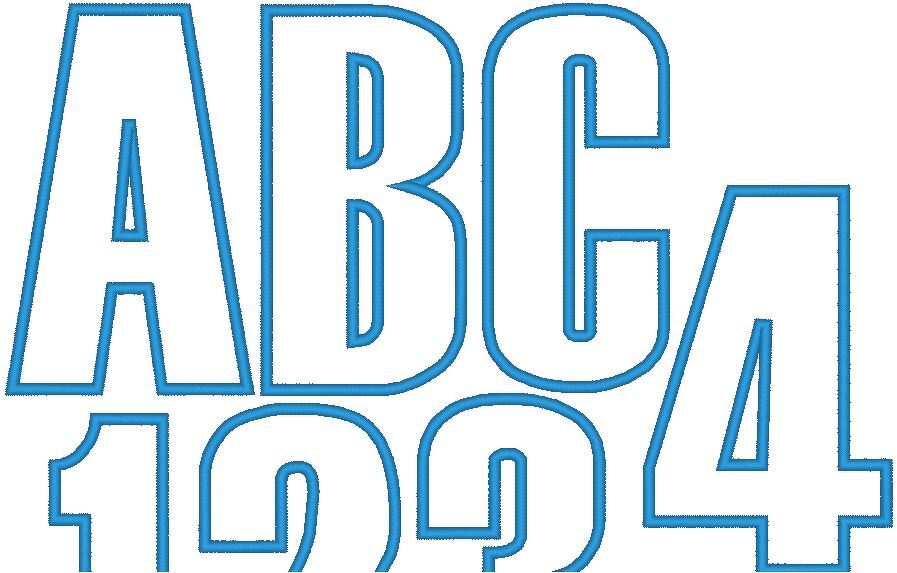 Stickdatei - 13cm Buchstaben und Zahlen Alphabet Zahl