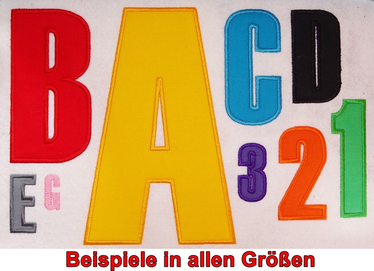 Stickdatei - 13cm Buchstaben und Zahlen Alphabet Zahl